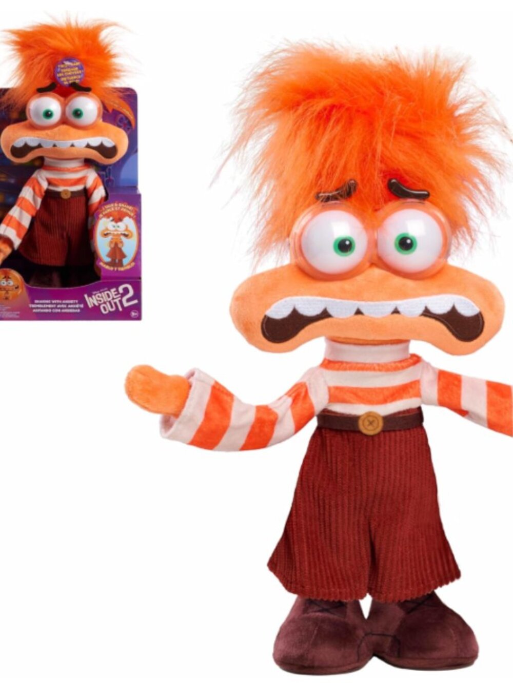 Inside Out 2 Shaking with Anxiety Feature Plush, Officially Licensed Kids Toys f